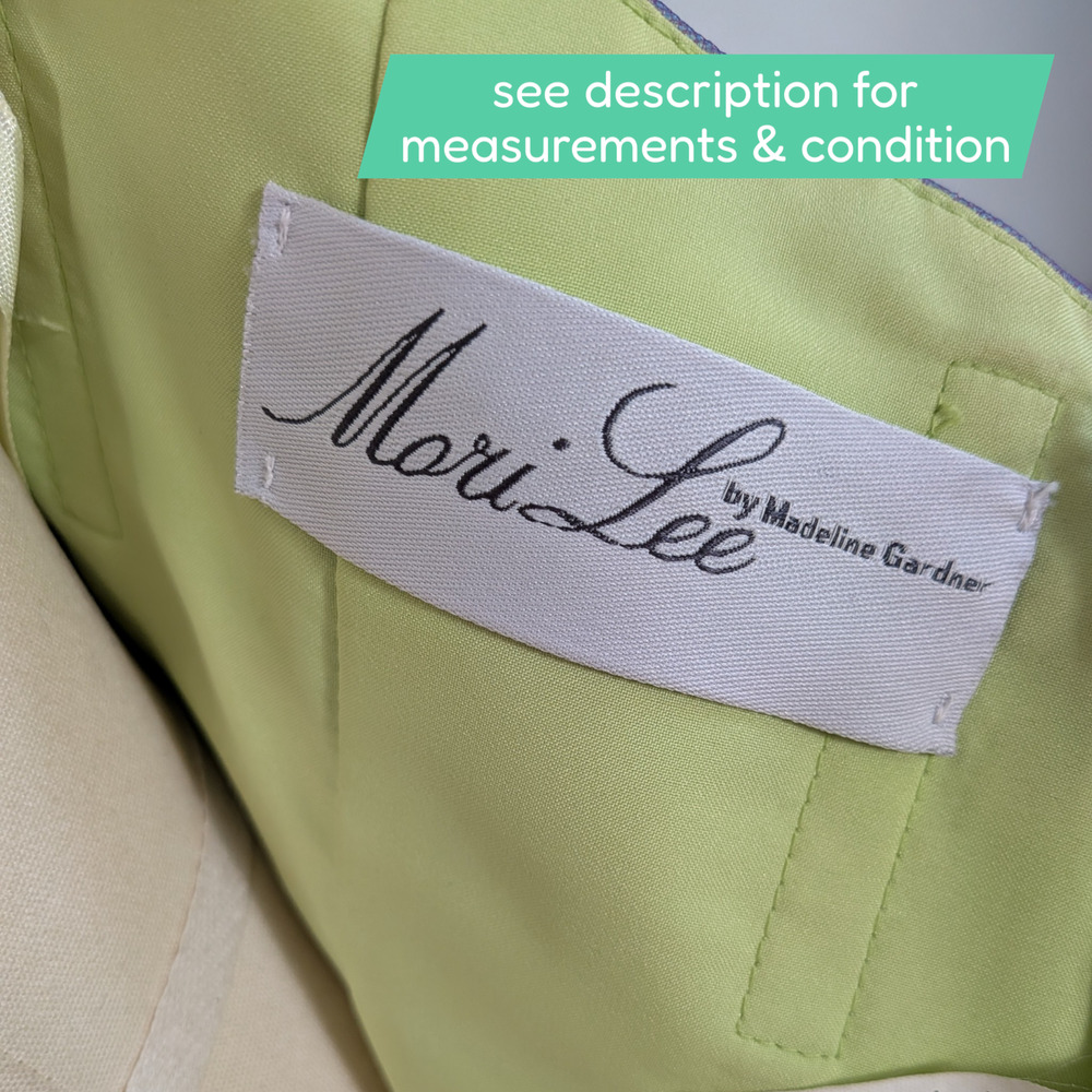 Vintage Mori Lee Prom Dress Maxi Ball Gown 12 Rainbow Fairy Princess Halter - Picture 12 of 16